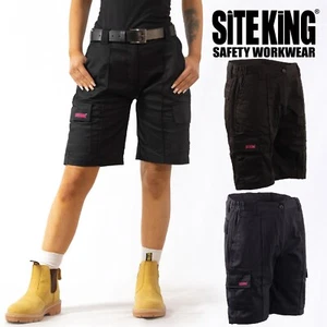 SITE KING Ladies Cargo Combat Work Shorts Size 8 to 20 WOMENS WORKWEAR SHORTS - Picture 1 of 19
