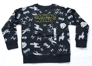 Star Wars Unisex Kid's Spaceship Print Sweatshirt JL3 Black Size 6 NWT - Picture 1 of 5