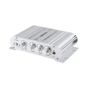Silver Power Amplifier 400W 12V 2.1Channel Powerful Stereo Audio HiFi Car Home - Picture 1 of 10