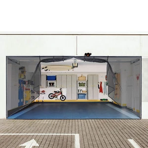 16x7 Ft Garage Door Screen Single Car Insect Bug Mesh Magnetic Weighted Bottom - Picture 1 of 11