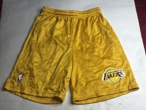 Vintage Los Angeles Lakers Shorts Boys Medium Yellow Don Alleson NBA Basketball - Picture 1 of 5