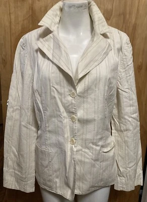 Piazza Sempione Cream Stretch Cotton Jacket sz 48/12 - Image 1 of 4