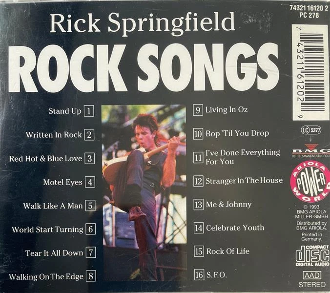 CD - Rick Springfield - Rock Songs - Bild 1 von 1