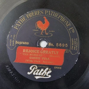 12" 78rpm PATHE 5695 CARRIE TUBB rejoice greatly / speak from your heaven  - Picture 1 of 2