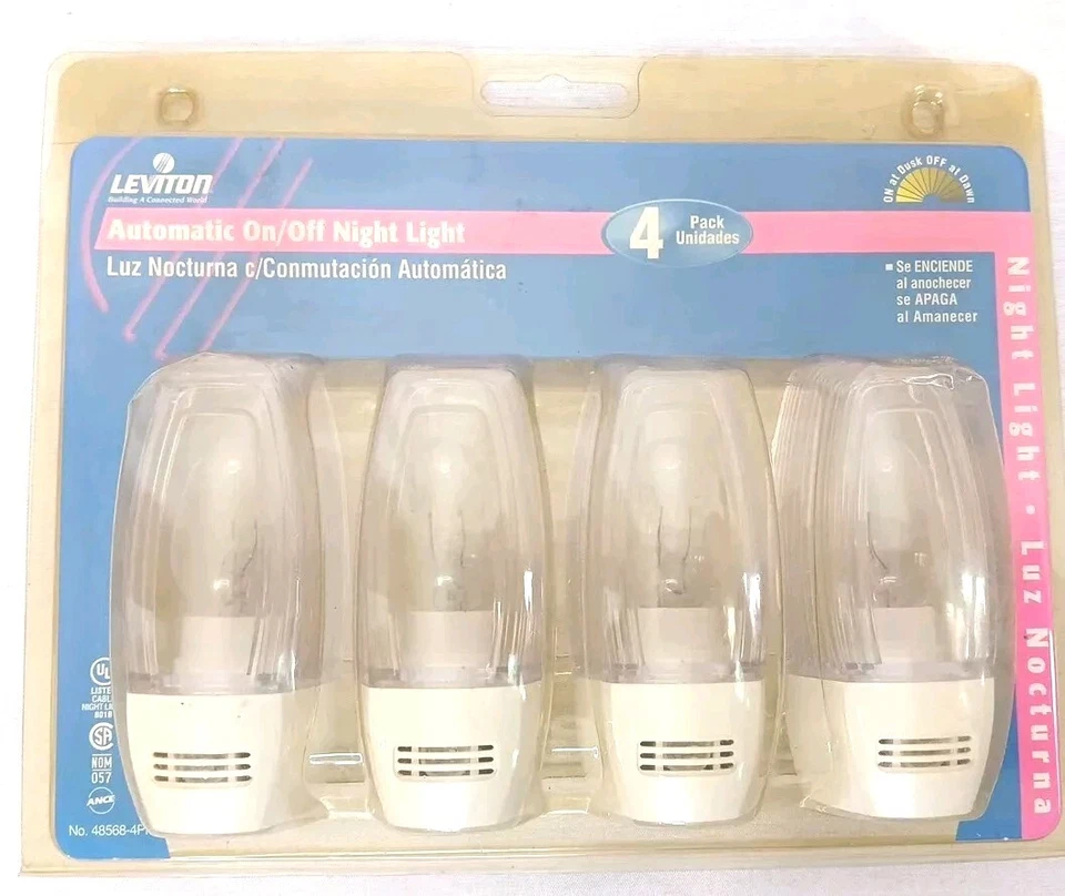 Paquete de 4 luces nocturnas de encendido automático Leviton encendidas al atardecer apagadas al amanecer Foto 1 de 4