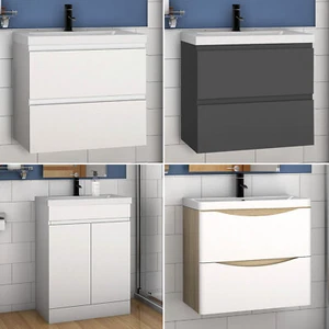 Badmöbel Set 50/60 cm Waschbecken mit Unterschrank Waschtisch Badschrank Badset - Bild 1 von 32