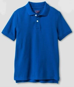 Boys' Short Sleeve Uniform Polo Shirt - Cat & Jack Blue XS 4/5 NWT - Picture 1 of 2