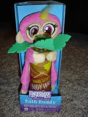NUEVO Fingerlings Baño Amigo Banana Body Wash & Guante/Mitt Bella Rosa Mono Foto 1 de 4