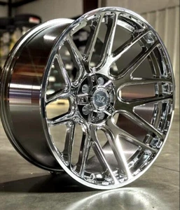 4x NEW! 20X10 Evok EV501 Wheels Chrome 5x127 5x5 Jeep 5x5.5 Dodge Ram 5x139.7 - Picture 1 of 4