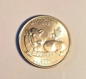 2004 P Wisconsin Quarter Multiple Errors - Picture 1 of 3