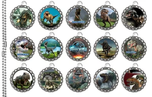 15 Jurassic World Silber Flache Kronkorken Halsketten Set 1 - Bild 1 von 1