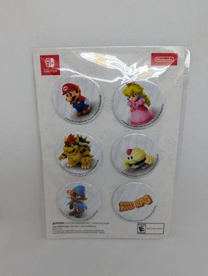 Super Mario RPG Button Pin Set Gamestop Exclusive SEALED - Image 1 of 4