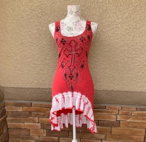 GUC RU Apparel verziertes Hi-Lo Batik Top - Gr. S KOSTENLOSER VERSAND - Bild 1 von 8