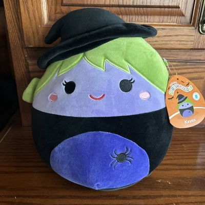 NEW Squishmallows Keyes the Witch w Spider 11 Inch 2025 Halloween Squishmallow  - Image 1 of 3