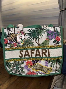 Hergestellt in Indien Perlen verziert Viral Tiktok Safari Beuteltasche Tasche Leopard Tiger Neu mit Etikett Viral - Bild 1 von 9