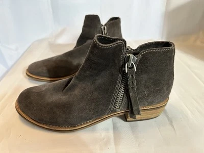 Dolce Vita Women's Sutton Booties Gray Suede Double Zip Low Heel Boots Sz 8.5 - Image 1 of 4