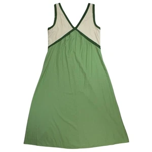 Maxi Vestido Rotimica Verde Marfil Bloques de Color con Cuello en V Talla XL - Imagen 1 de 10