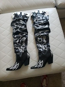 Cape Robbin Kelsey-21 Over The Knee Western Cowgirl Boots With Chunky Heels. 11M - Picture 1 of 10