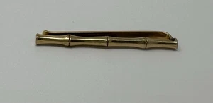 Tiffany & Co 14K Yellow Gold Bamboo Motif Pattern Tie Clip Bar !!! - Picture 1 of 7