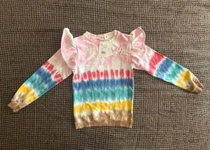 Lola & The Boys Girls Rainbow Tie Dye Sweater Girls Size 8T - Picture 1 of 10