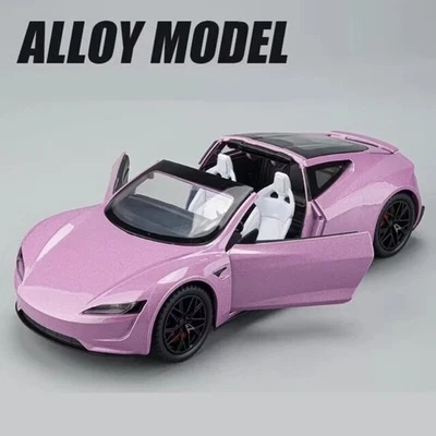 1:24 Scale Tesla Roadster Sport Car Alloy Model Car Diecast Racing Vehicles Toy - Image 1 of 4