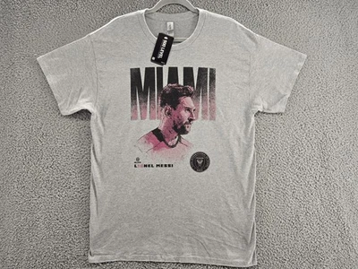 Inter Miami CF Shirt Mens Large Gray MLS Soccer Lionel Messi Miami Graphic Tee - Image 1 of 4