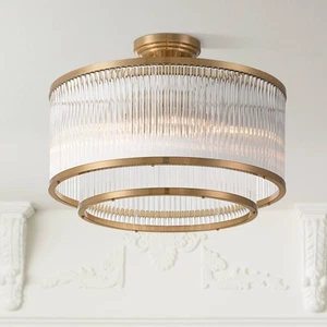 Possini Euro Warren 16 1/4" Bronze and Crystal 5-Light Ceiling Light - Picture 1 of 9