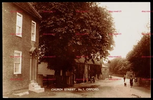 Church Street No 1 ORFORD Suffolk Old Real Photo Postcard Children Village - Picture 1 of 2