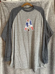 New England Patriots Majestic Long Sleeve Pat the Patriot Shirt; Gray Size 4XL - Picture 1 of 7