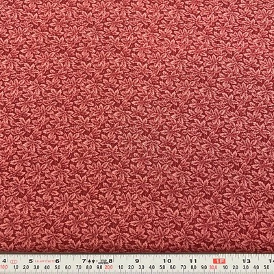 Museum Classics Cranston Burgundy Leaves Cotton Fabric Remnant 16" x 42" - Image 1 of 2