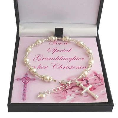 Taufe Armband für Tochter, Patenkind, Sister, " Niece " , Geschenk für Mädchen - Bild 1 von 4