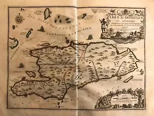 Isle St Domingue Ou Espagnole.Nicolas de Fer.Paris 1723 - Imagen 1 de 3