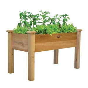 Gronomics Elevated Garden Bed 30"Hx24"Wx48"L Rustic Raised Solidwood 1Tier Brown - Picture 1 of 3