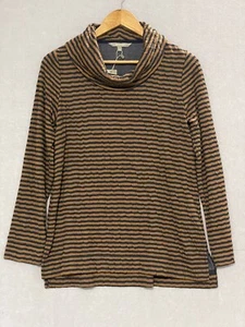 BNWT Yarra Trail Turtle Neck Long Sleeve Shirt Toffee/Indigo RRP$99.95 Size S - Picture 1 of 4
