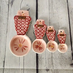 Temp-Tations by Tara Old World Set of 4 Measuring Spoons Orange Rust Brown - Picture 1 of 7