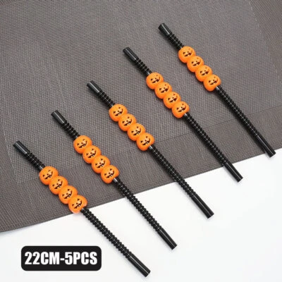Halloween Pumpkin Straw Ghost Straw Halloween Decoration Straws for Home party - Image 1 of 4