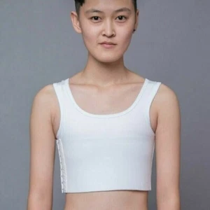 Women Short Breast Binder Breathable Buckle Lesbian Vest Tops Plus Size NLK - Picture 1 of 15