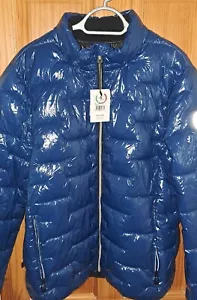 Noize blue shiny high shine glossy puffer jacket men (Size XL) - Picture 1 of 10
