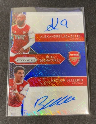 Panini 2021 Premier League Prizm FOTL Arsenal Dual Auto Lacazette & Bellerin SP - Image 1 of 2