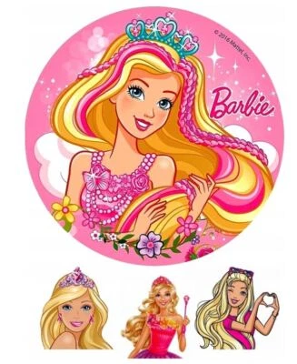 Essbar Barbie Fabel Prinzessin Tortenaufleger Torte Tortenbild Zuckerbild+ TEXT - Bild 1 von 4