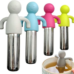 Tea Infuser Loose Stainless Steel Leaf Steeper Strainer with Silicone Handle - Picture 1 of 18