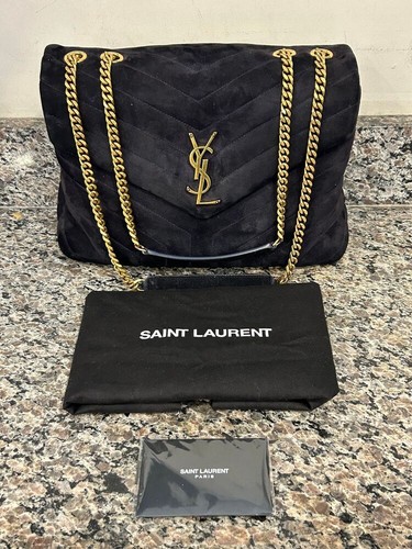 SAINT LAURENT (YSL) Yves Saint Laurent LouLou Materasso Chevron Spalla in pelle scamosciata media SPBSAL330438