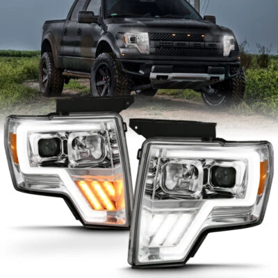 ANZO 2009-2013 Ford F-150 Projector Light Bar G4 Switchback H.L. Chrome Amber Foto 1 de 4