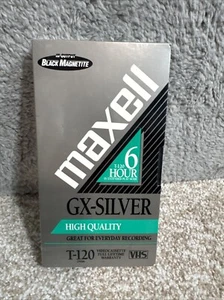 Maxell Blank Video Cassette Tape T-120 VHS 6 Hours - Recordable Standard Grade - Picture 1 of 3
