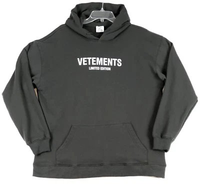 Vetements Limited Edition Oversized Black Hoodie MSS18HK1 Unisex Large - Image 1 of 4