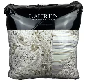 RALPH LAUREN QUEEN Estella Trellis Paisley Cream Multicolor Comforter Set Shams - Picture 1 of 16