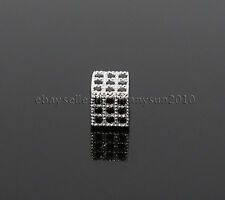 Black Zircon Gemstones Pave Square Cube 6x6mm Bracelet Connector Charm Beads