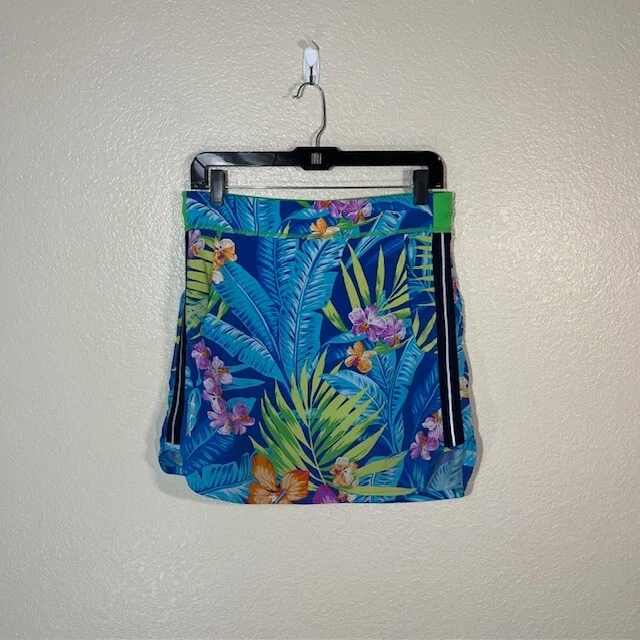 Falda RLX Ralph Lauren Mujer Pequeña Skort Azul Verde Floral Elastizada Atlética Foto 1 de 4