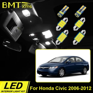 8x Interior LED Lights White Bulbs Package For HONDA Civic 2006-2012 + License - Picture 1 of 10