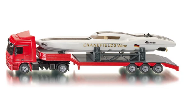 SUPER SIKU 3936 Mercedes Benz Actros Low Loader Truck SeaRex Power Boat 1:50  - Image 1 of 1